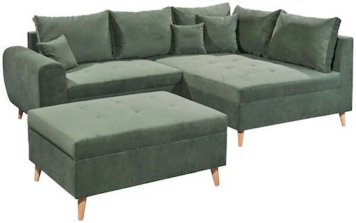 ED EXCITING DESIGN Ecksofa "Calanda L-Form", mit Hocker, frei im Raum stell günstig online kaufen