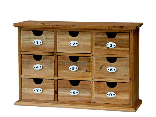 Annimuck Aufsatzschrank Chic Antique Sortierregal m. 9 Schubladen H31/L46/B günstig online kaufen