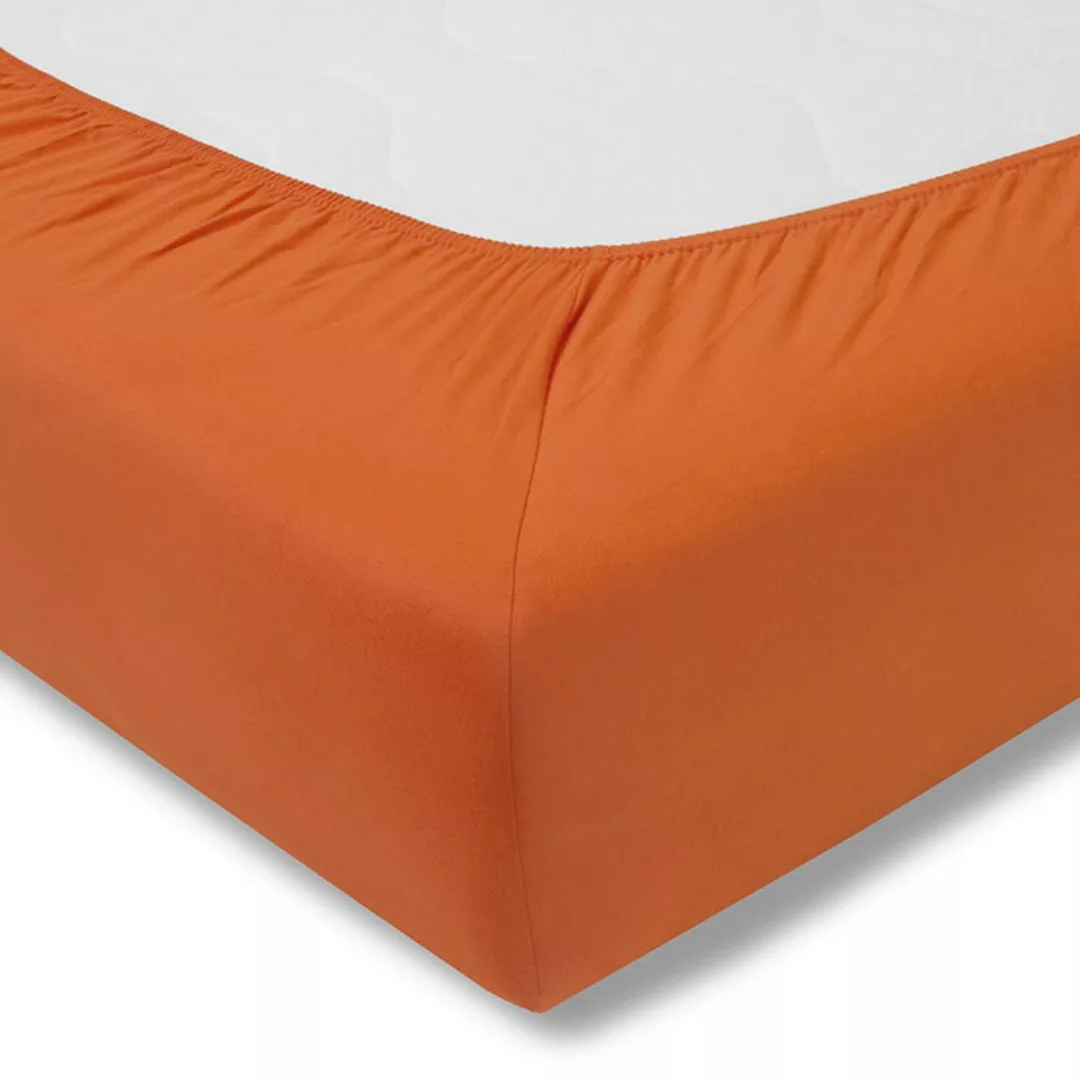 ESTELLA Fein-Jersey Spannbetttuch  UNI - orange - 100% Baumwolle - 140 cm - günstig online kaufen