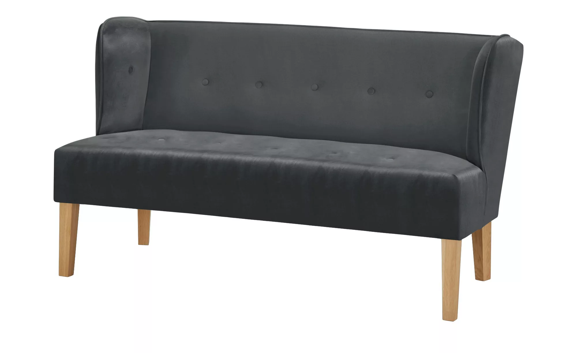 switch Küchensofa Samt  Astonia - grau - 160 cm - 88 cm - 74,5 cm - Bänke > günstig online kaufen