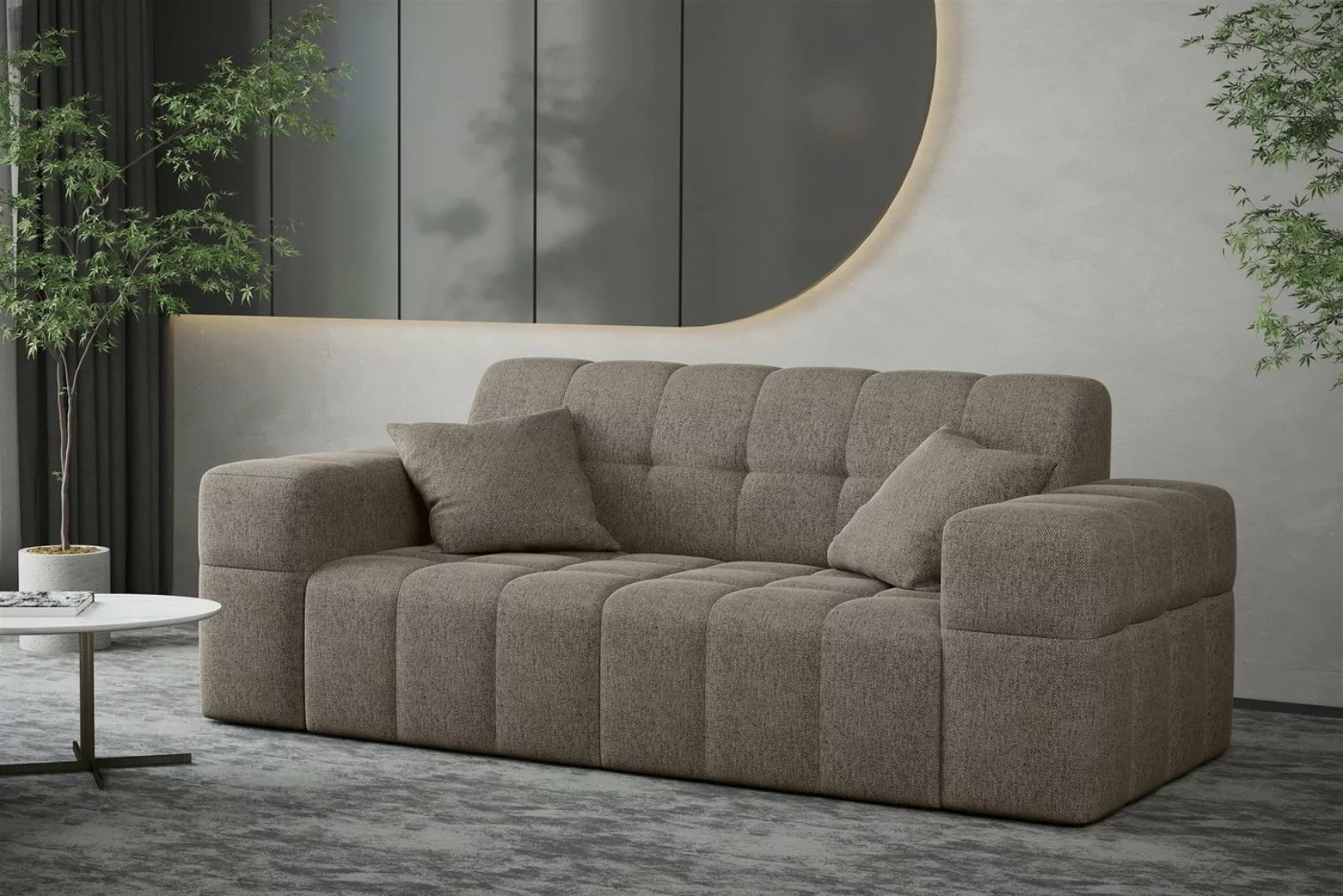 Fun Möbel Sofa Sofa Designer-Sofa NANCY 2-Sitzer in Stoff Neve, Rundumbezug günstig online kaufen