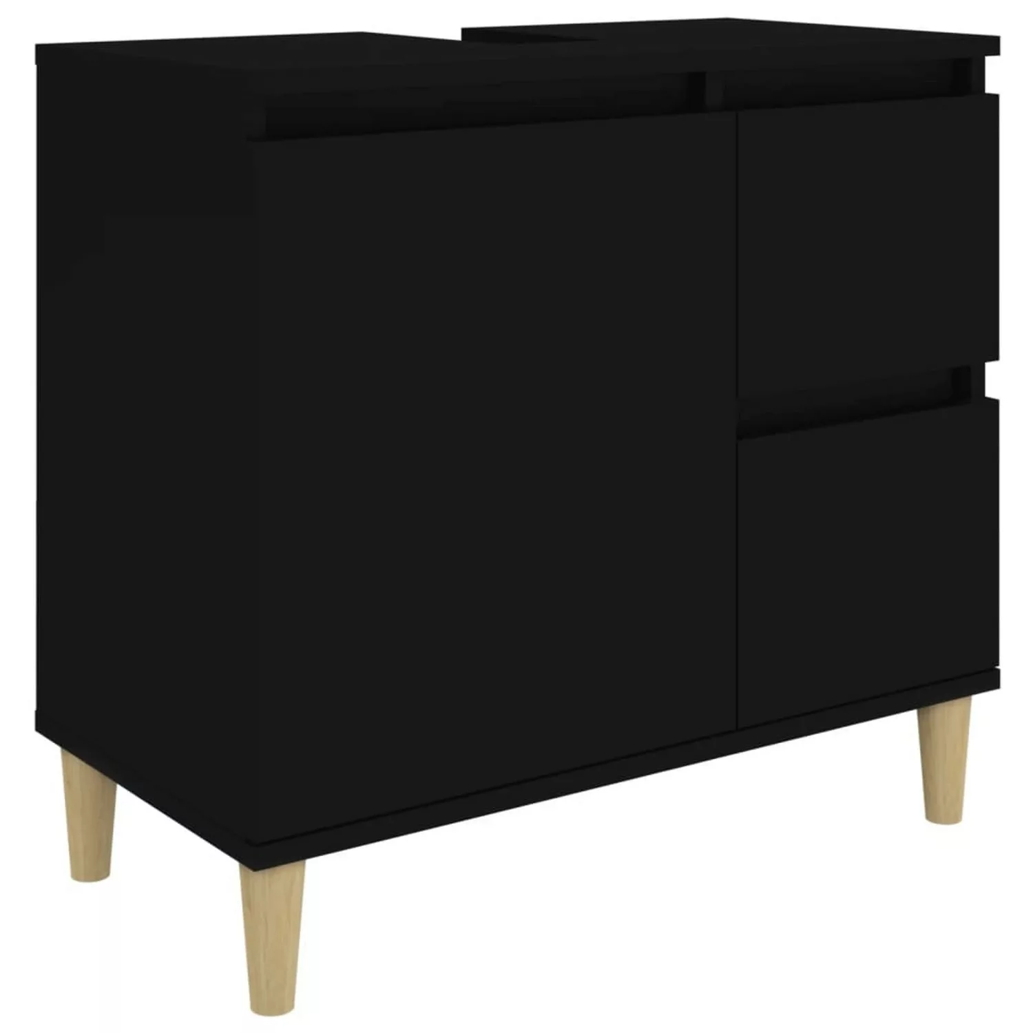 Vidaxl Badschrank Schwarz 65x33x60 Cm Holzwerkstoff günstig online kaufen