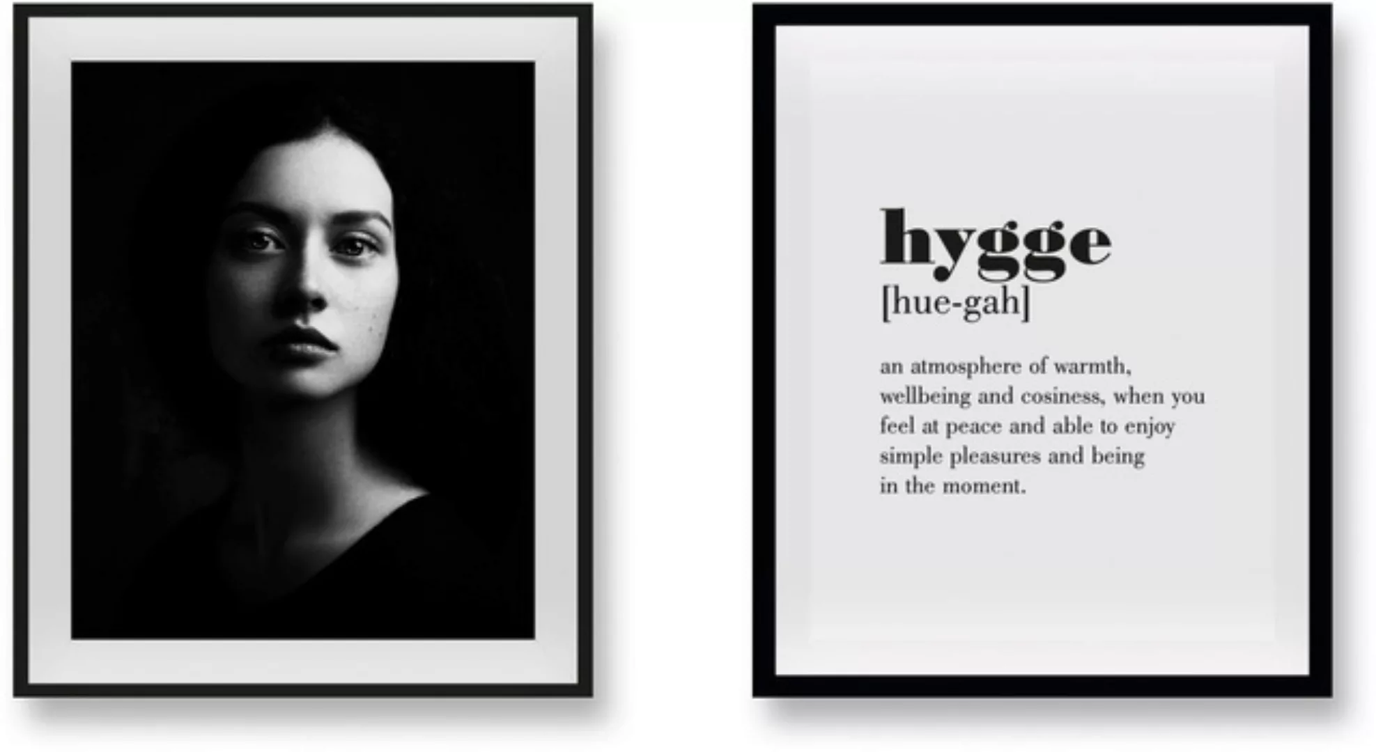 queence Bild »Hygge II«, Schriftzug-Schwarz-Weiß-Fashion-Mode-Magazincover- günstig online kaufen