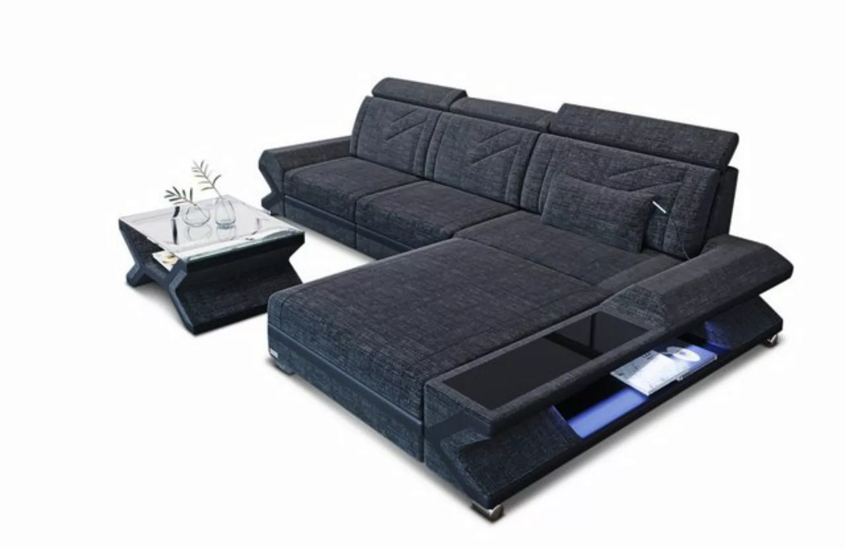 Sofa Dreams Ecksofa Polster Couch Stoffsofa Sofa Napoli L Form Polstersofa, günstig online kaufen