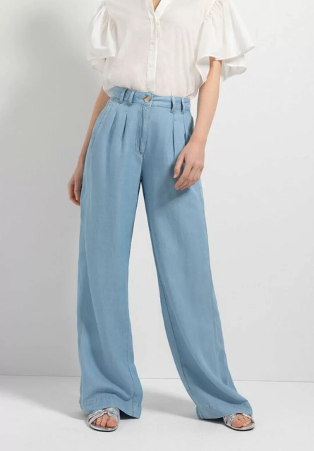 weite Jeans, light blue denim, Sommer-Kollektion günstig online kaufen