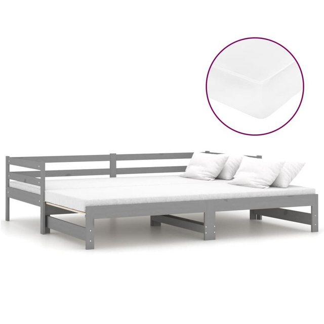 vidaXL Gästebett Ausziehbares Tagesbett Gästebett 2x90x200 cm Grau Massivho günstig online kaufen