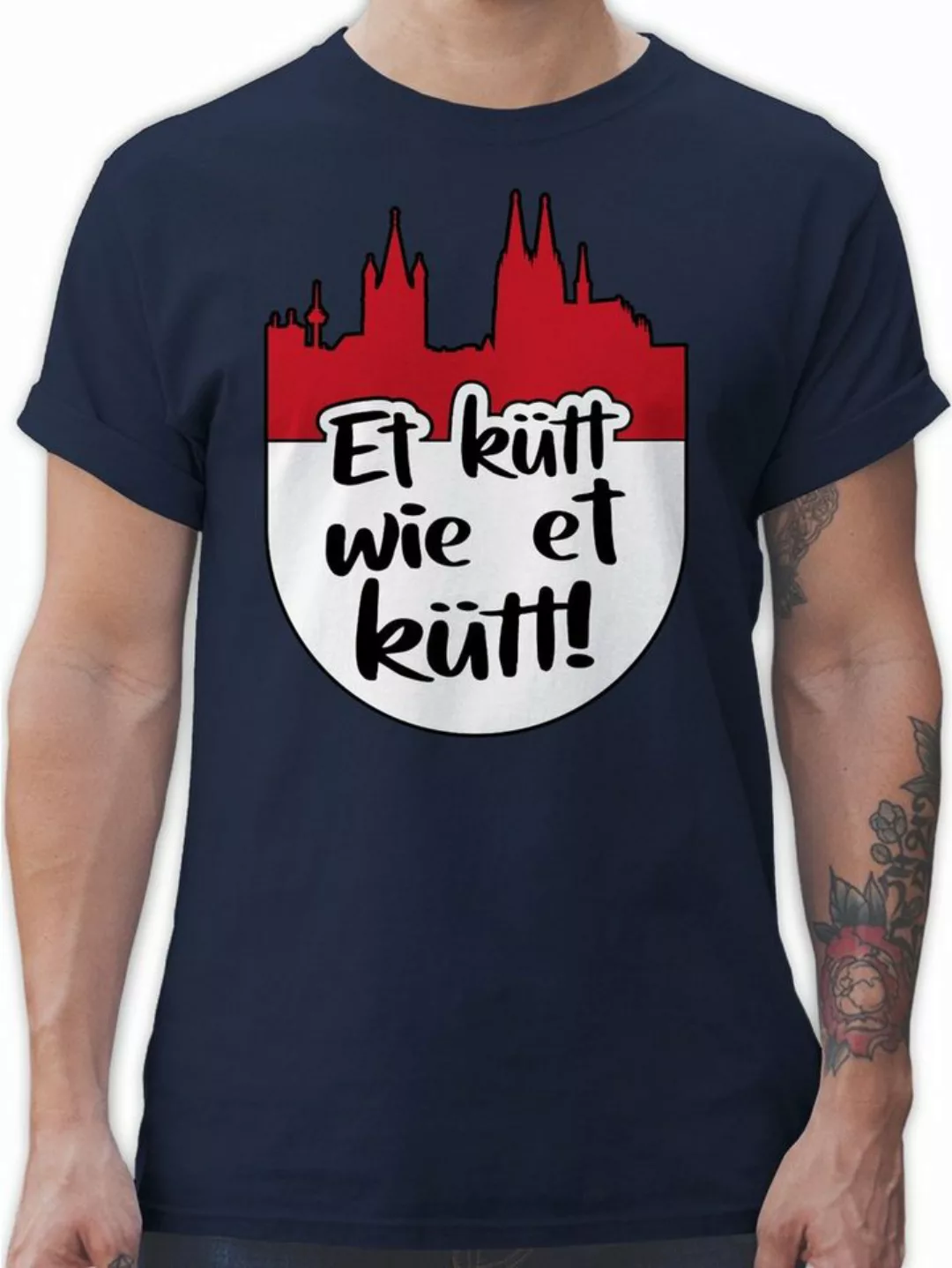 Shirtracer T-Shirt Et kütt wie et kütt! rot weiß - Kölsch Grundgesetz Köln günstig online kaufen