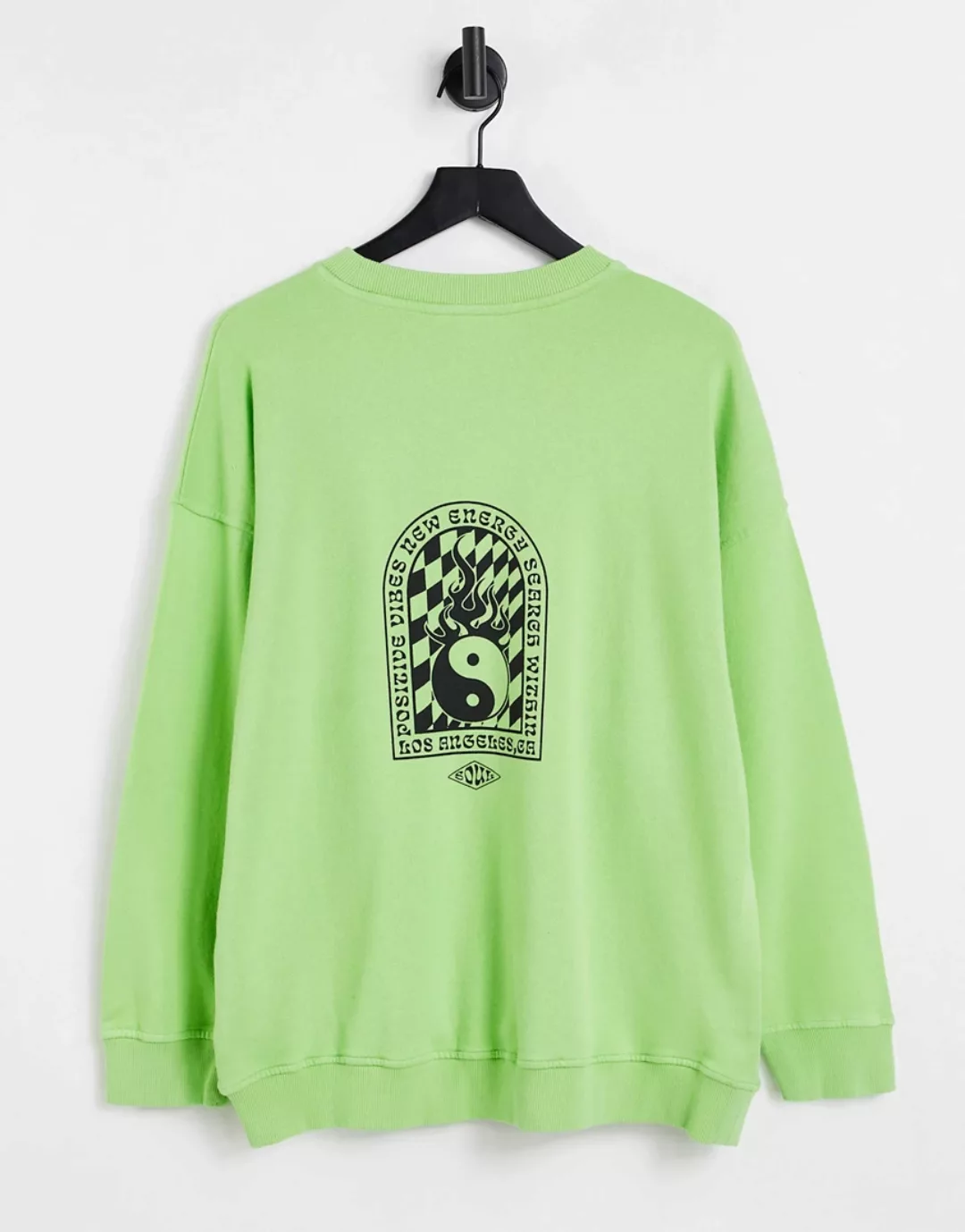 Topshop – Sweatshirt mit „New Energy“-Schriftzug-Grün günstig online kaufen