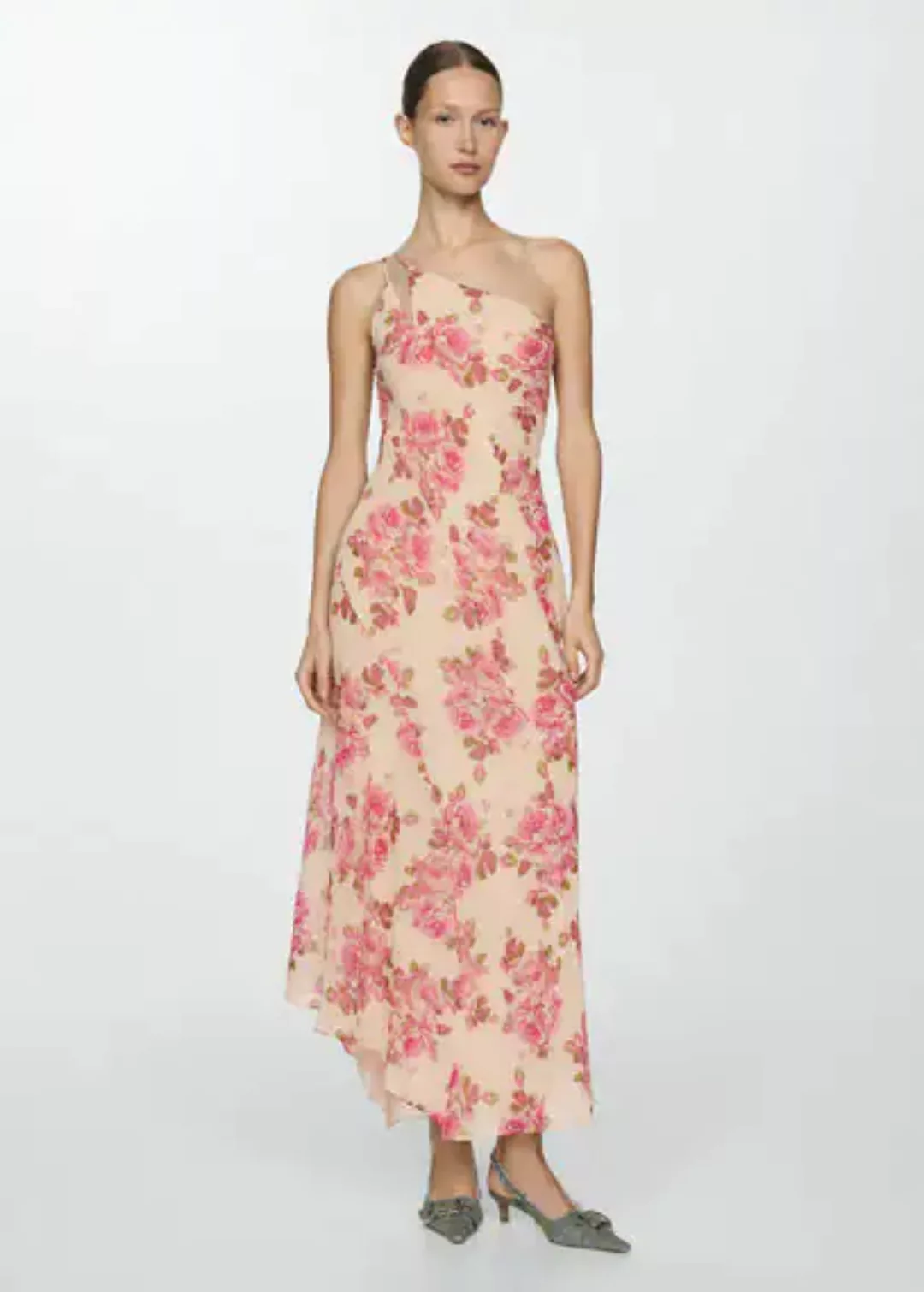 Asymmetrisches Kleid mit Blumenmuster günstig online kaufen