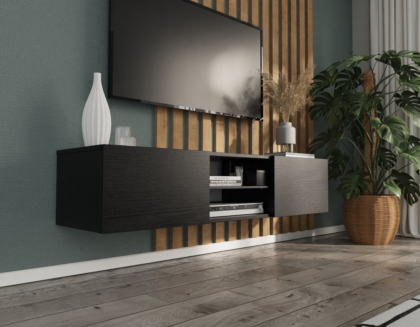 Platan Room TV-Schrank AURA TV Lowboard Sideboard 140 cm Hängeschrank TV Ko günstig online kaufen