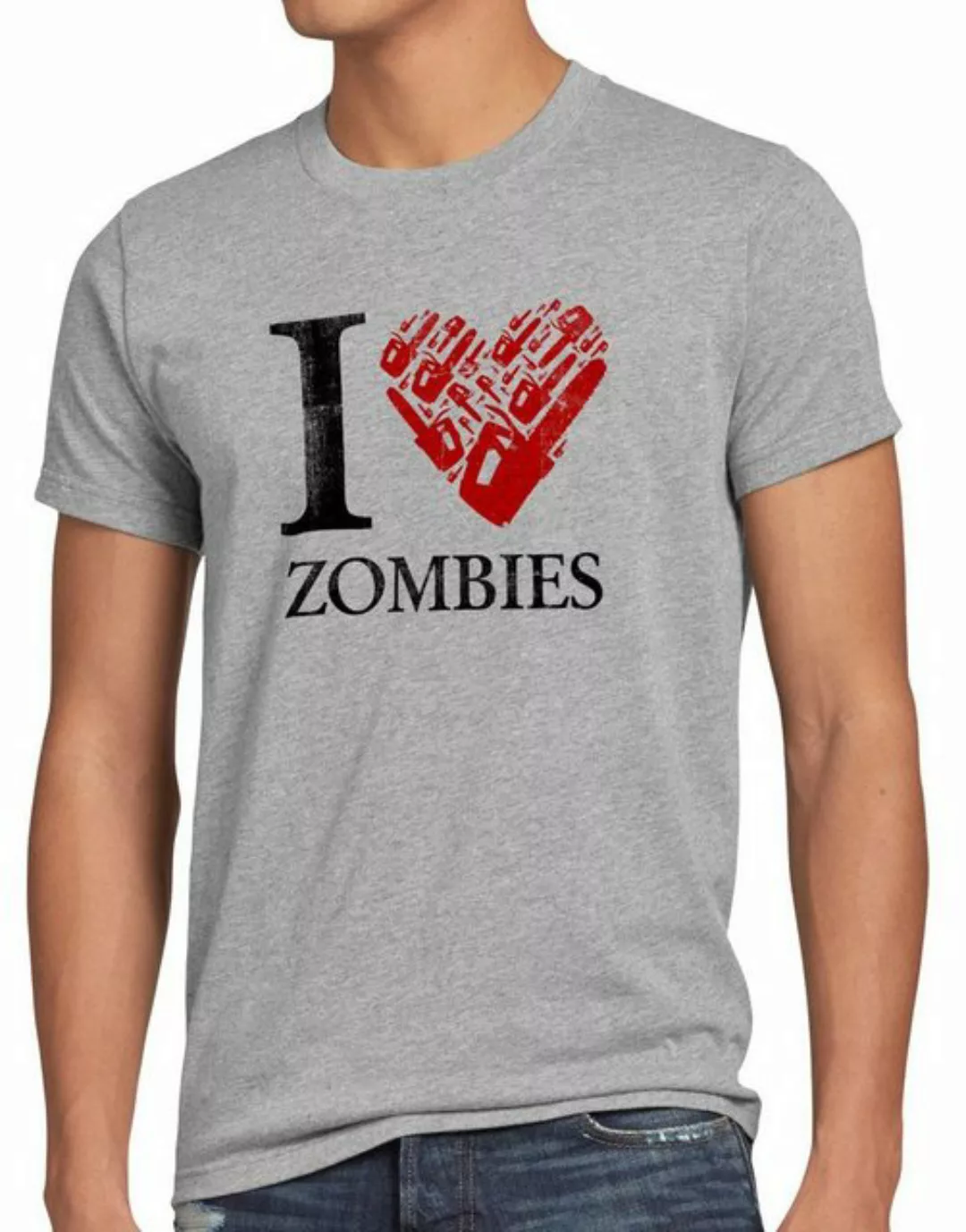style3 Print-Shirt Herren T-Shirt Love Zombie walking kettensäge dead the h günstig online kaufen