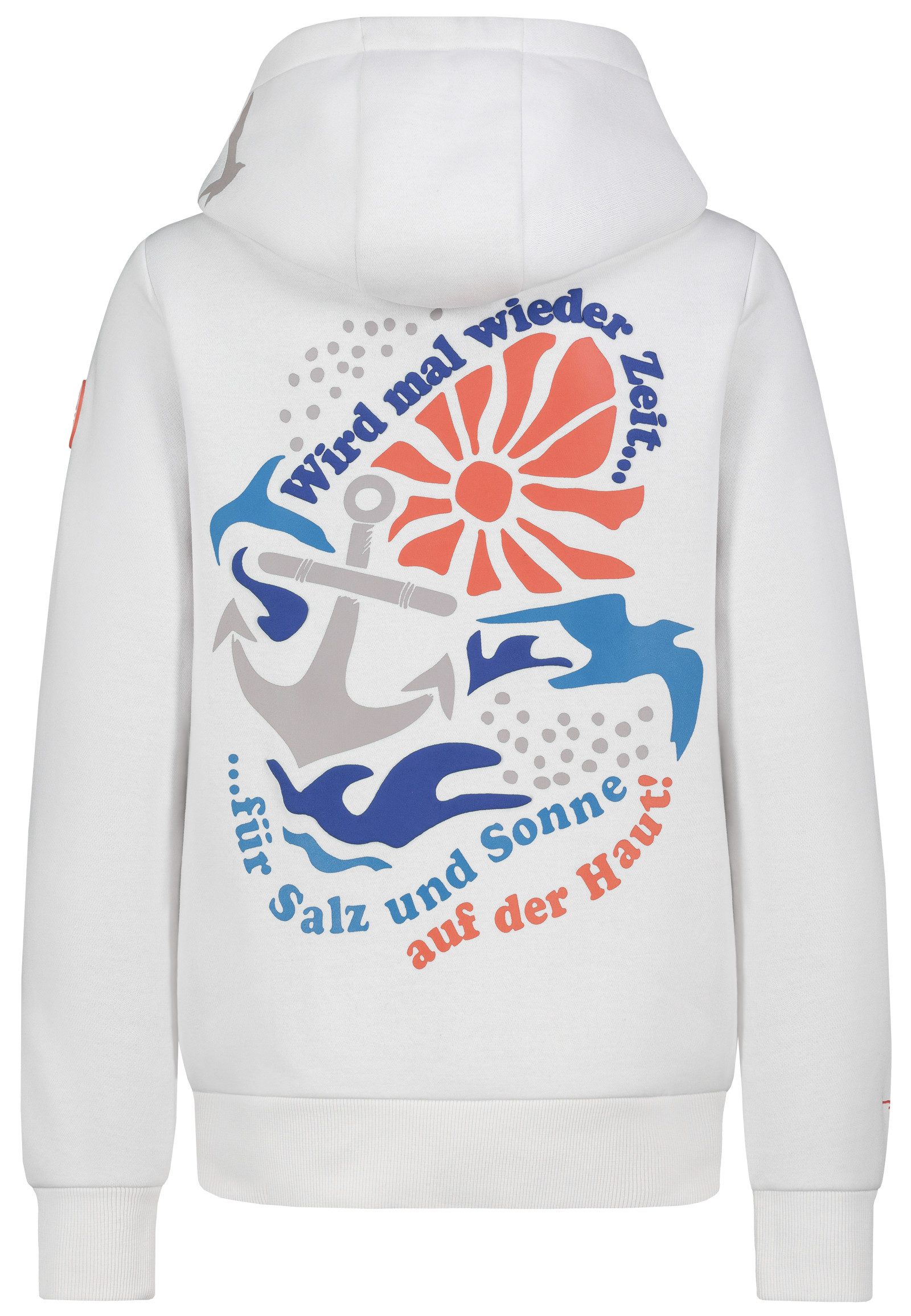 Eight2Nine Kapuzenpullover Damen Hoodie mit Küstenprint günstig online kaufen