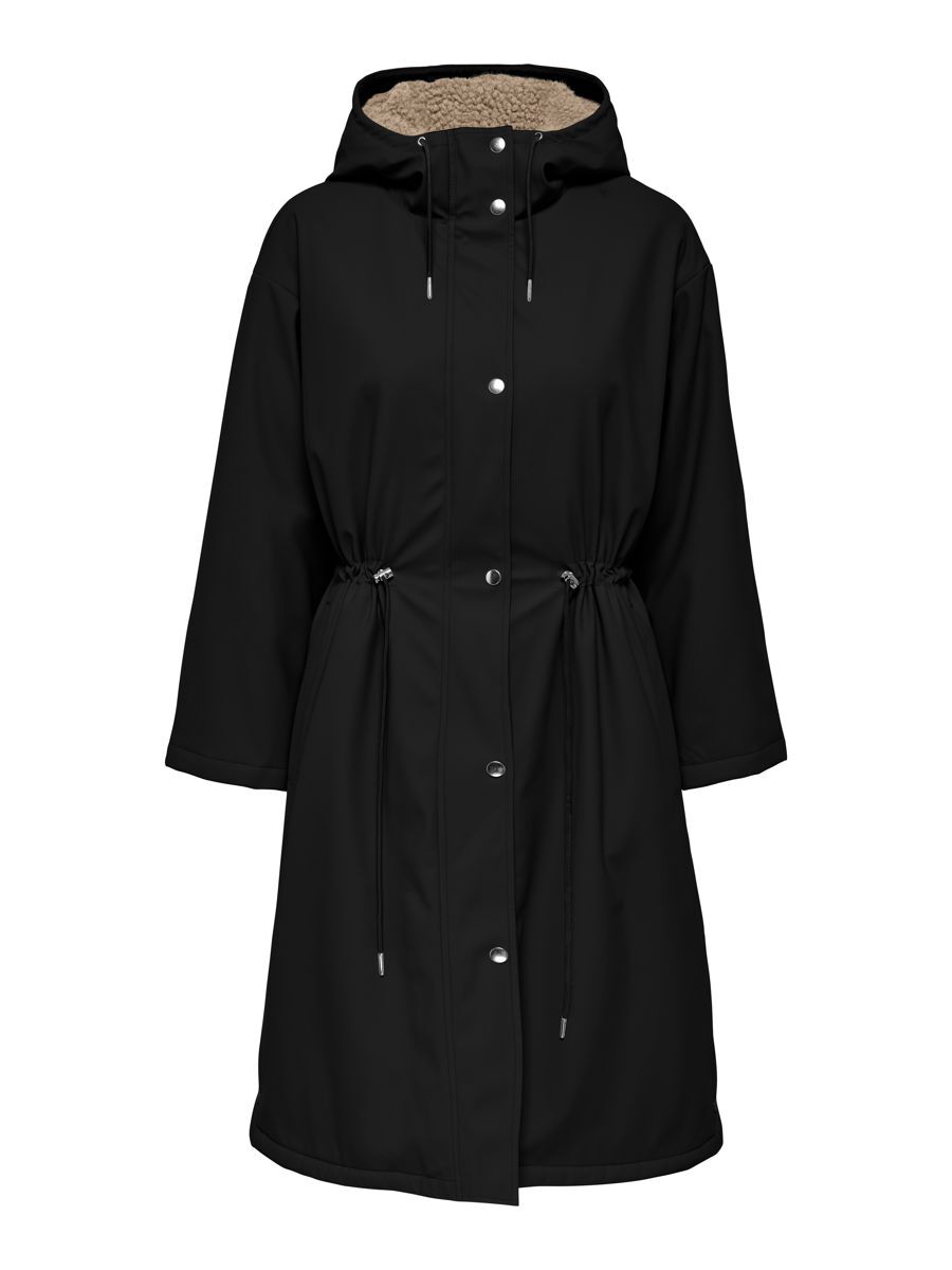 ONLY Langer Regenjacke Damen Schwarz günstig online kaufen