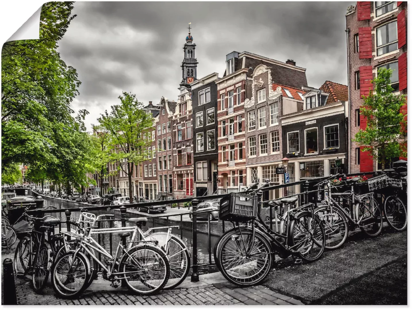 Artland Poster "Amsterdam Bloemgracht I", Fahrräder, (1 St.), als Leinwandb günstig online kaufen
