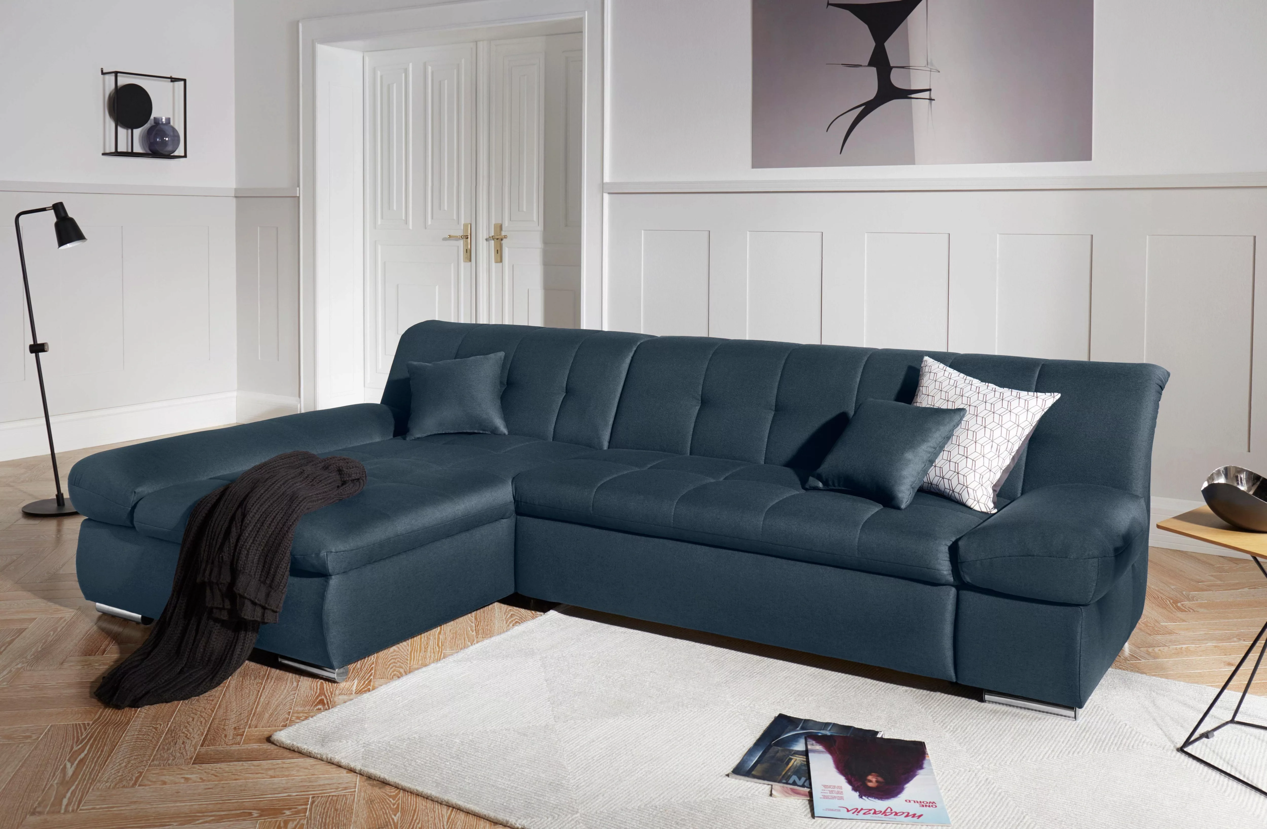 DOMO collection Ecksofa "Mona L-Form", wahlweise mit Bettfunktion günstig online kaufen