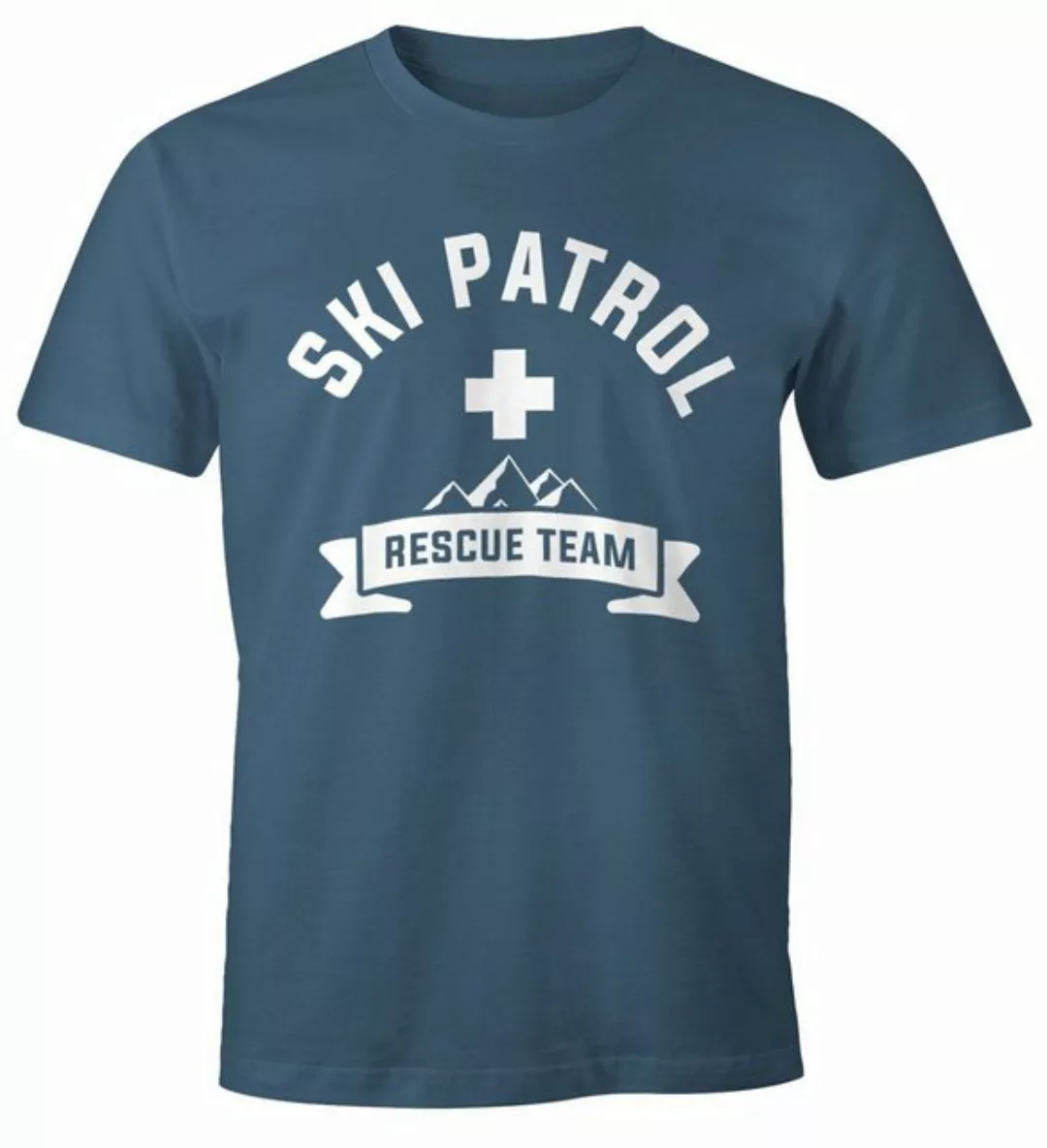 MoonWorks Print-Shirt Herren T-Shirt Apres-Ski Patrol Rescue Team Fun-Shirt günstig online kaufen