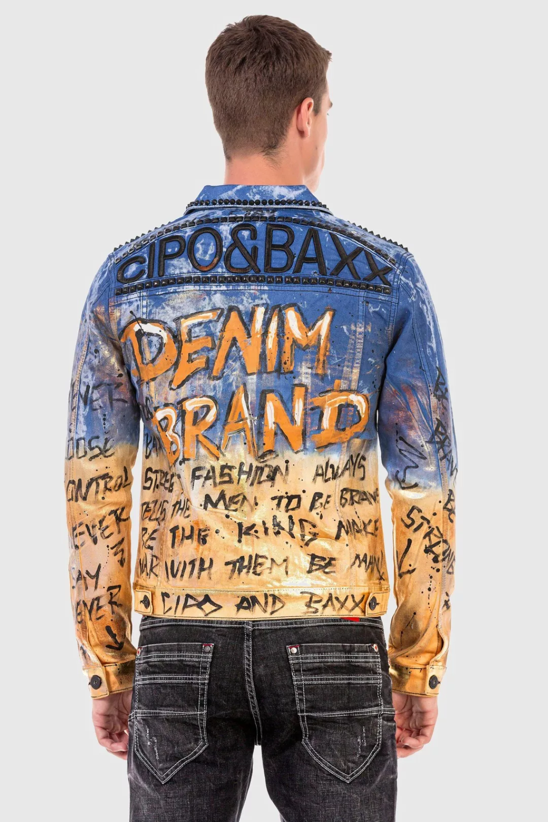 Cipo & Baxx Jeansjacke "Jacke", ohne Kapuze, mit coolem Allover-Motiv günstig online kaufen