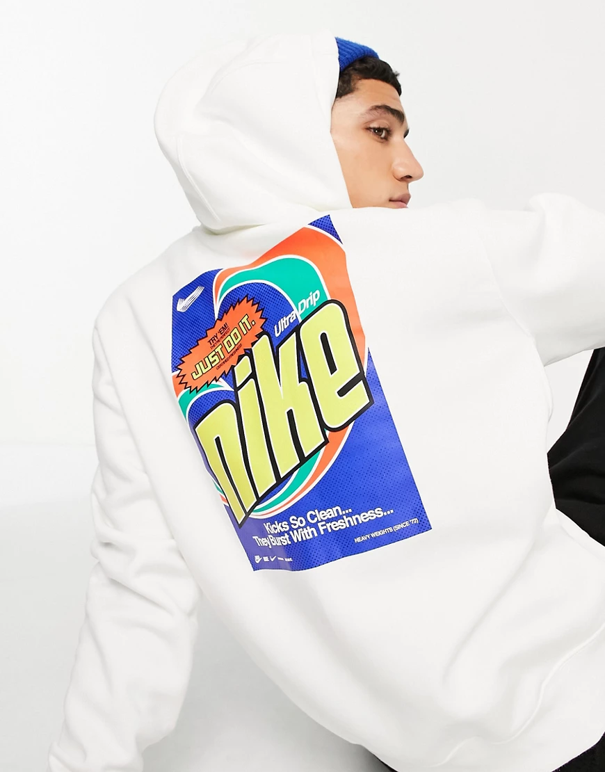 Nike – Keep It Clean – Kapuzenpullover in Weiß mit Rückenaufdruck günstig online kaufen