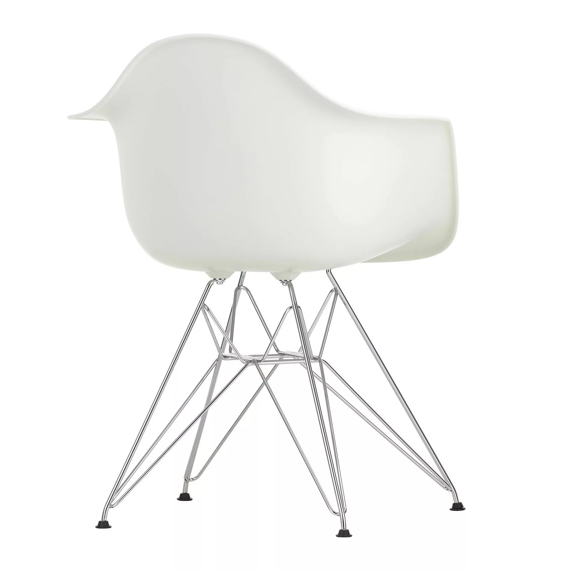 Vitra - Eames Plastic Armchair DAR Gestell verchromt - weiß/Sitzfläche Poly günstig online kaufen