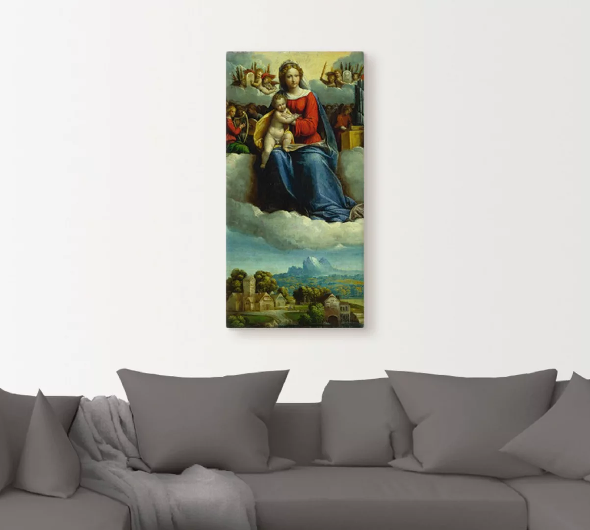 Artland Leinwandbild "Madonna mit Kind umgeben von Engeln", Religion, (1 St günstig online kaufen