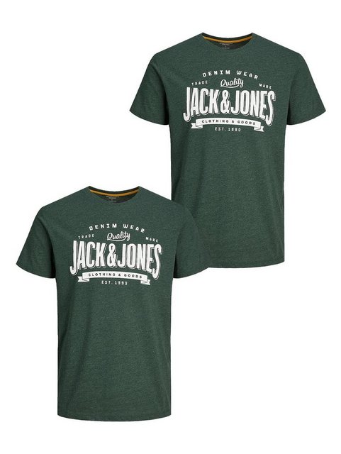 Jack & Jones T-Shirt 2er- Set T-Shirt Rundhals JJECORP Pack LOGO Print (2-t günstig online kaufen