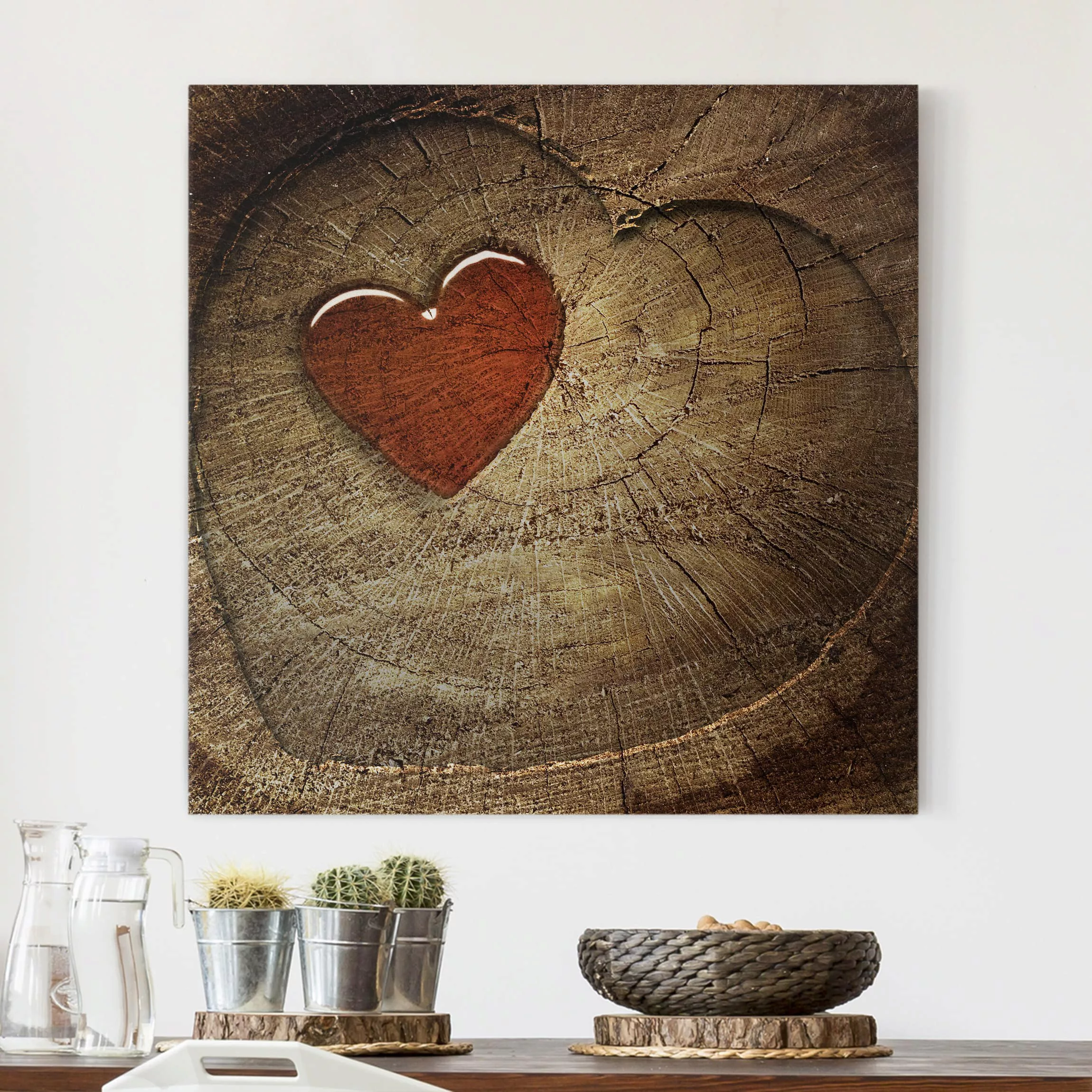 Leinwandbild Liebe - Quadrat Natural Love günstig online kaufen