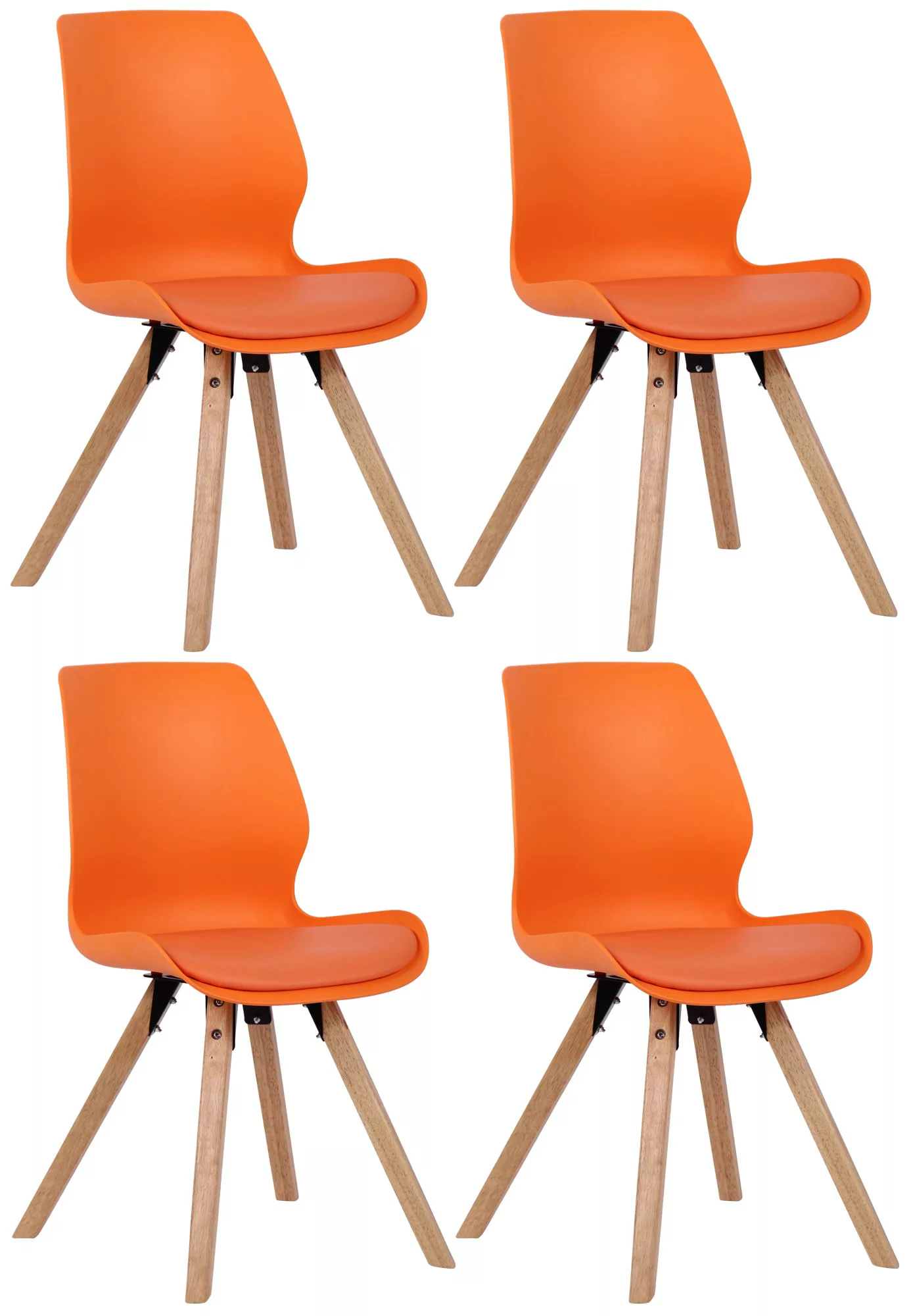 4er Set Stuhl Luna Kunststoff Orange günstig online kaufen