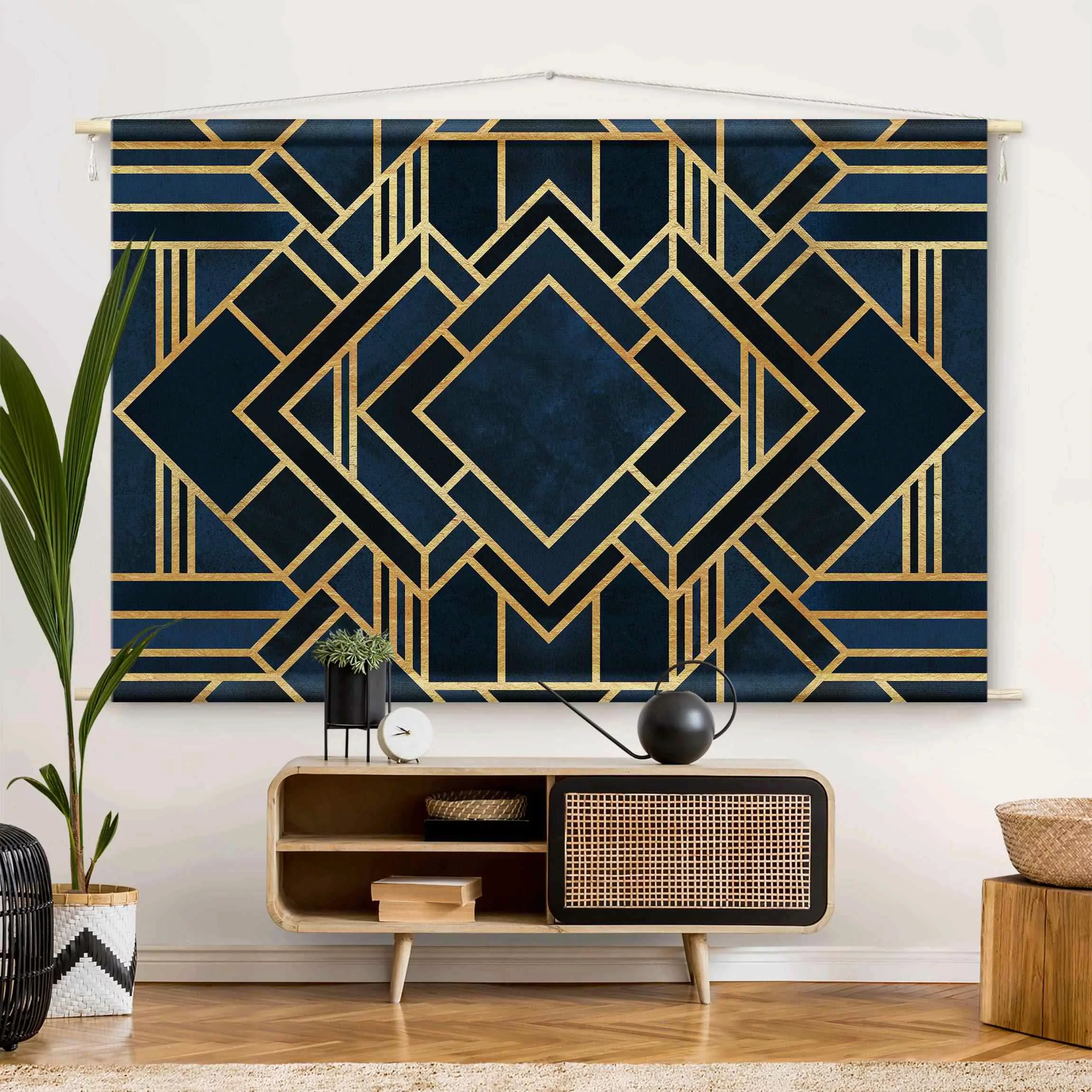 Wandteppich Art Deco Gold günstig online kaufen
