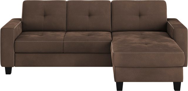 Places of Style Ecksofa "Varese L-Form", Kreuznaht in beige günstig online kaufen