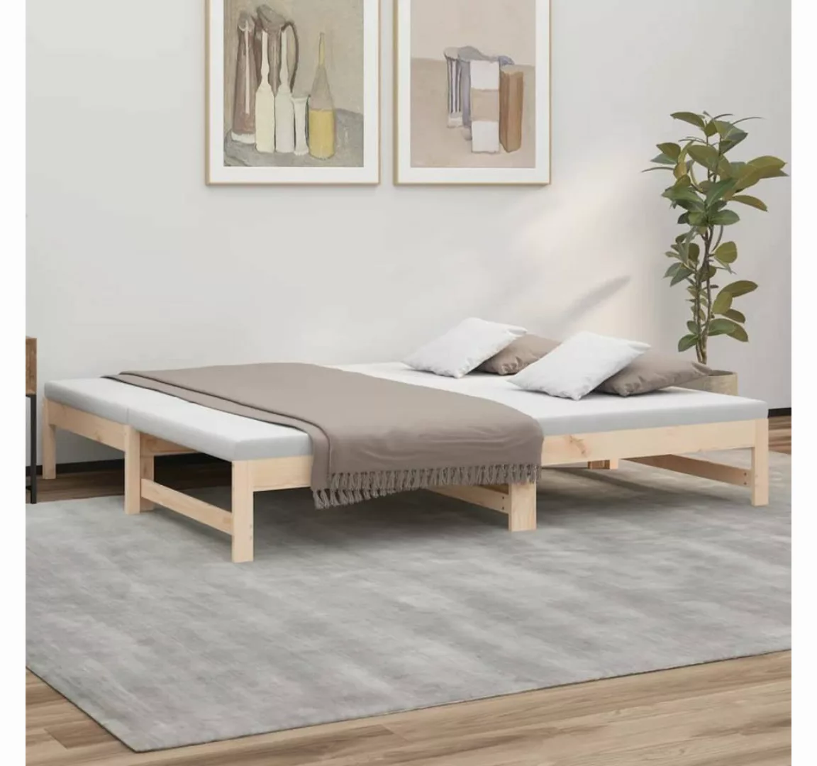furnicato Bett Tagesbett Ausziehbar 2x(75x190) cm Massivholz Kiefer günstig online kaufen