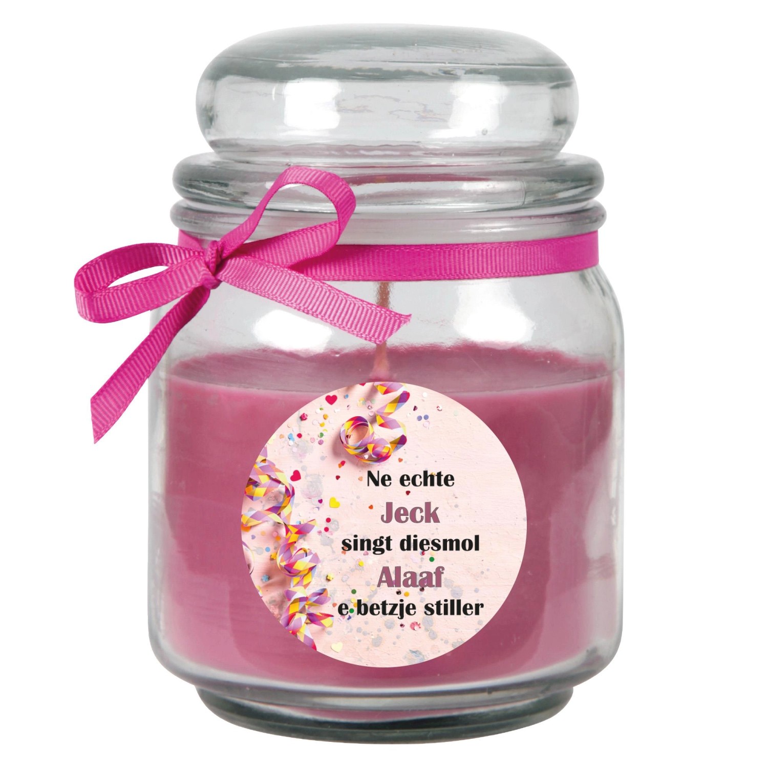 HS Candle Duftkerze & Glas Karneval Lila Bonbon 70h günstig online kaufen