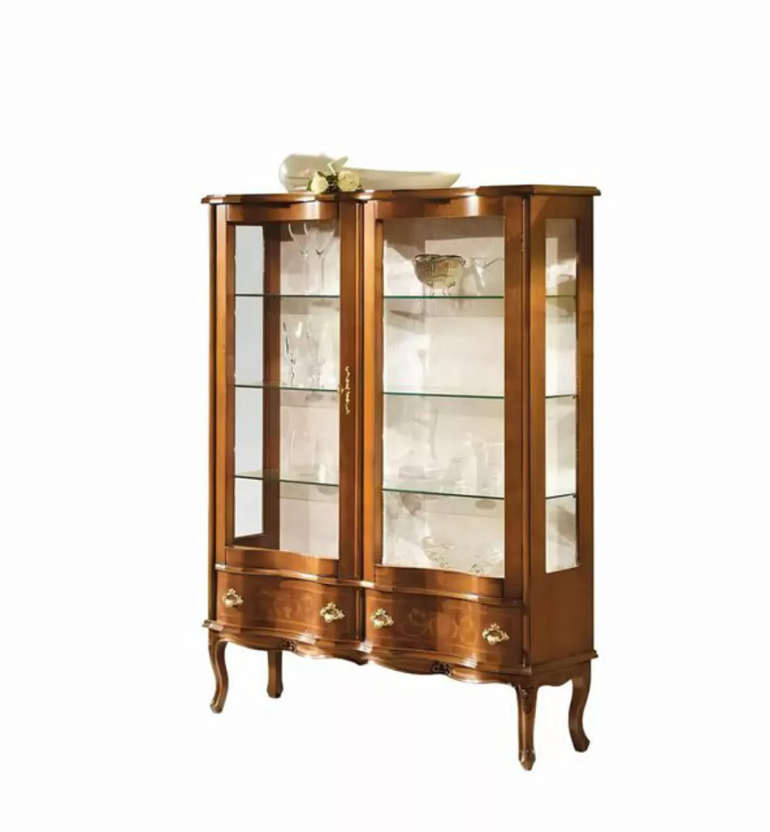 Xlmoebel Vitrine Exquisite braune Holzvitrine mit Glasregalen - Traditionel günstig online kaufen