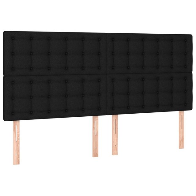 vidaXL Bett, Kopfteile 4 Stk. Schwarz 100x5x78/88 cm Stoff günstig online kaufen