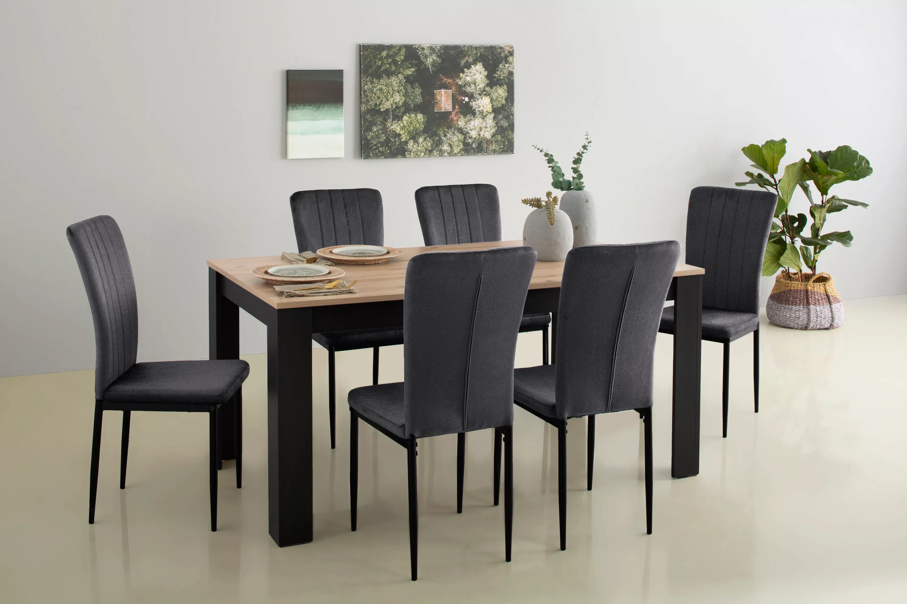 Home affaire Essgruppe "Bergamo", (Set, 7 tlg.), moderne 7-tlg Essgruppe, U günstig online kaufen