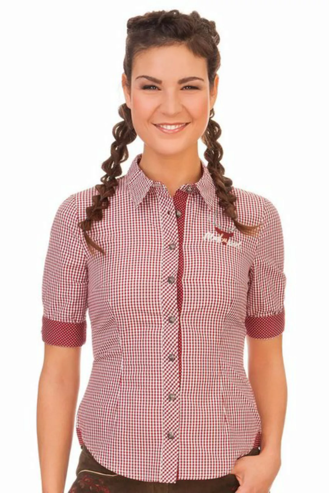 MarJo Trachtenbluse Trachtenbluse - FREDA-DANELLA - rot, navy günstig online kaufen