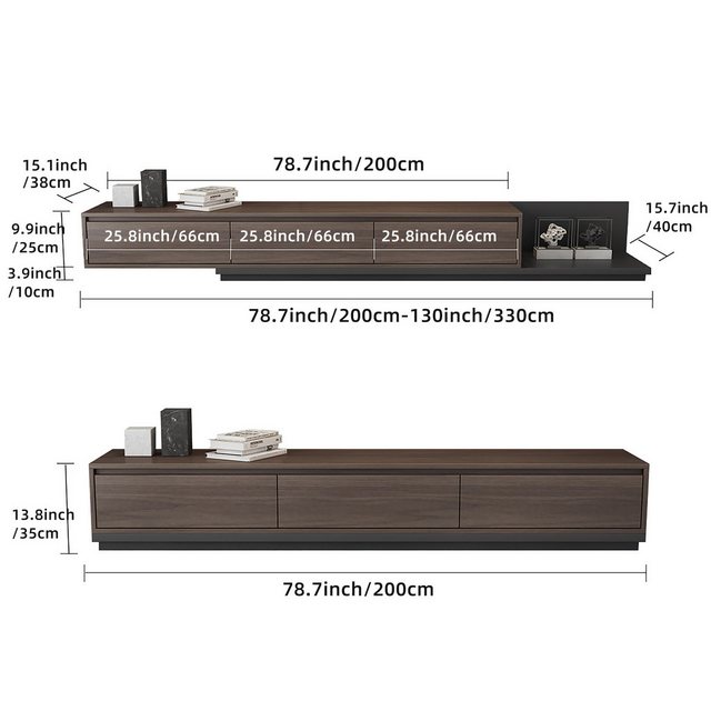 OLEY LUCK LIVE TV-Schrank Fernsehtisch, Sideboard, Lowboard, 200-330 × 40 × günstig online kaufen