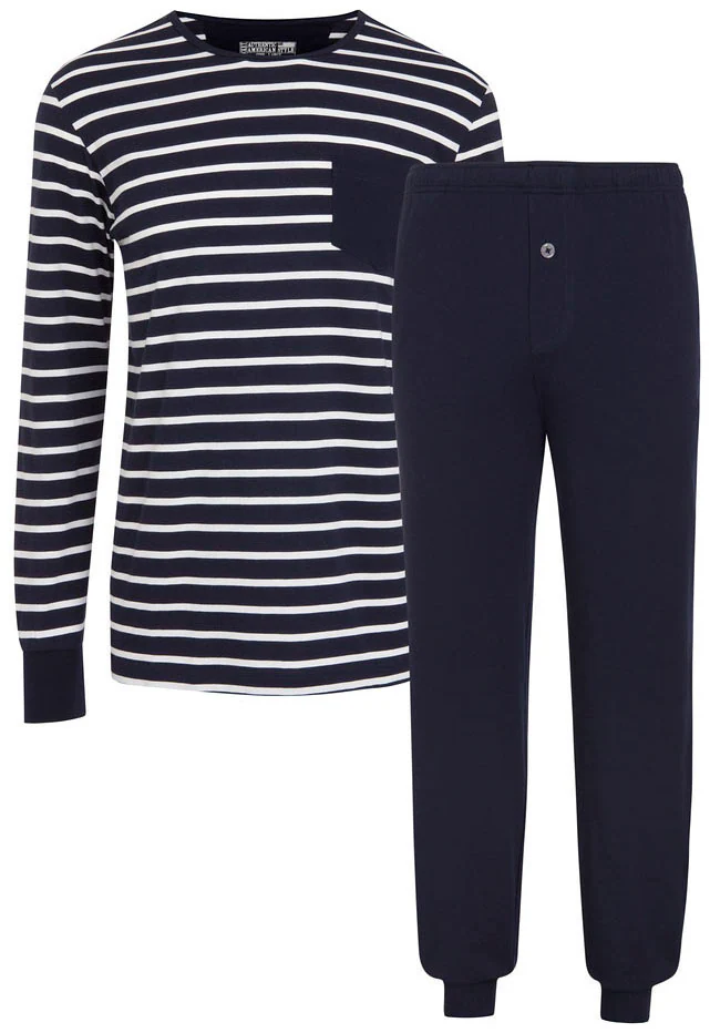 Jockey Pyjama "Cotton Nautical Stripe Pyjama 1/1 Knit", (2 tlg.), Brusttasc günstig online kaufen