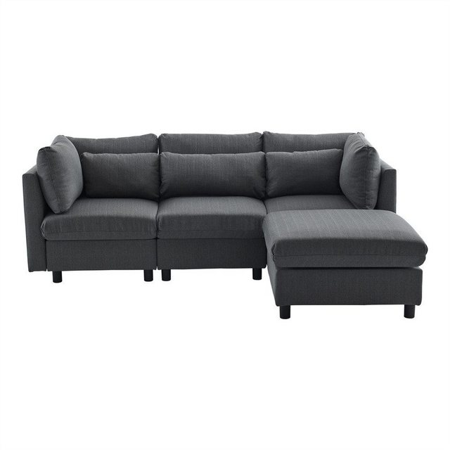 Sweiko Sofa Polstermöbel,Sofa,Wohnzimmersofa, Ecksofa mit Fußhocker,Dreisit günstig online kaufen