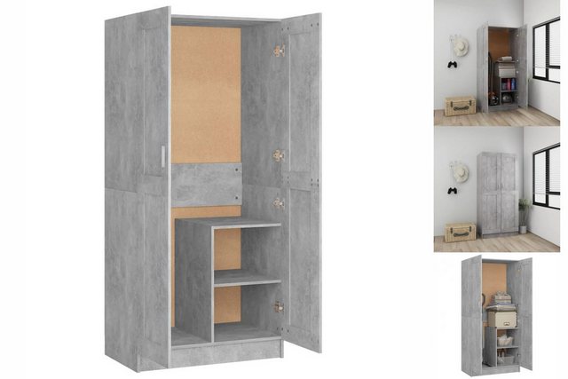 vidaXL Kleiderschrank Kleiderschrank Betongrau 82,5x51,5x180 cm Spanplatte günstig online kaufen