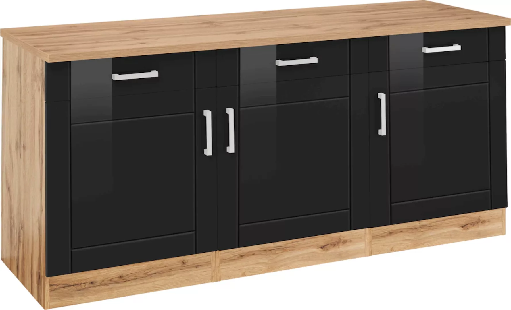 KOCHSTATION Unterschrank "KS-Tinnum", 180 cm breit, Metallgriffe, MDF Front günstig online kaufen