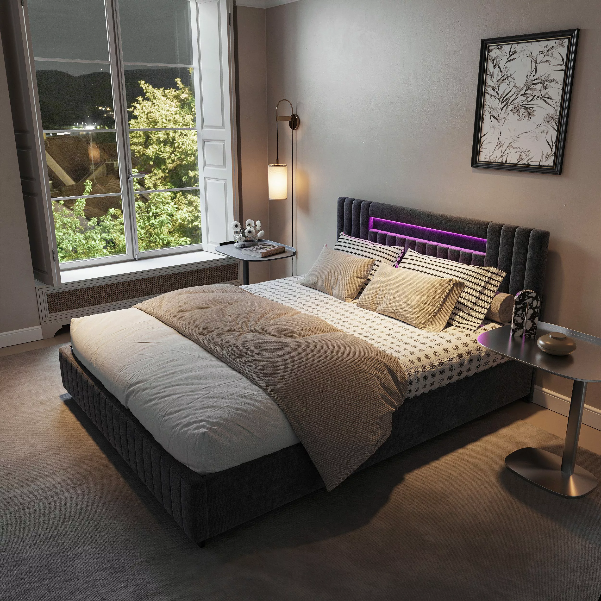 Furnishings Home Polsterbett Stauraumbett Doppelbett + günstig online kaufen