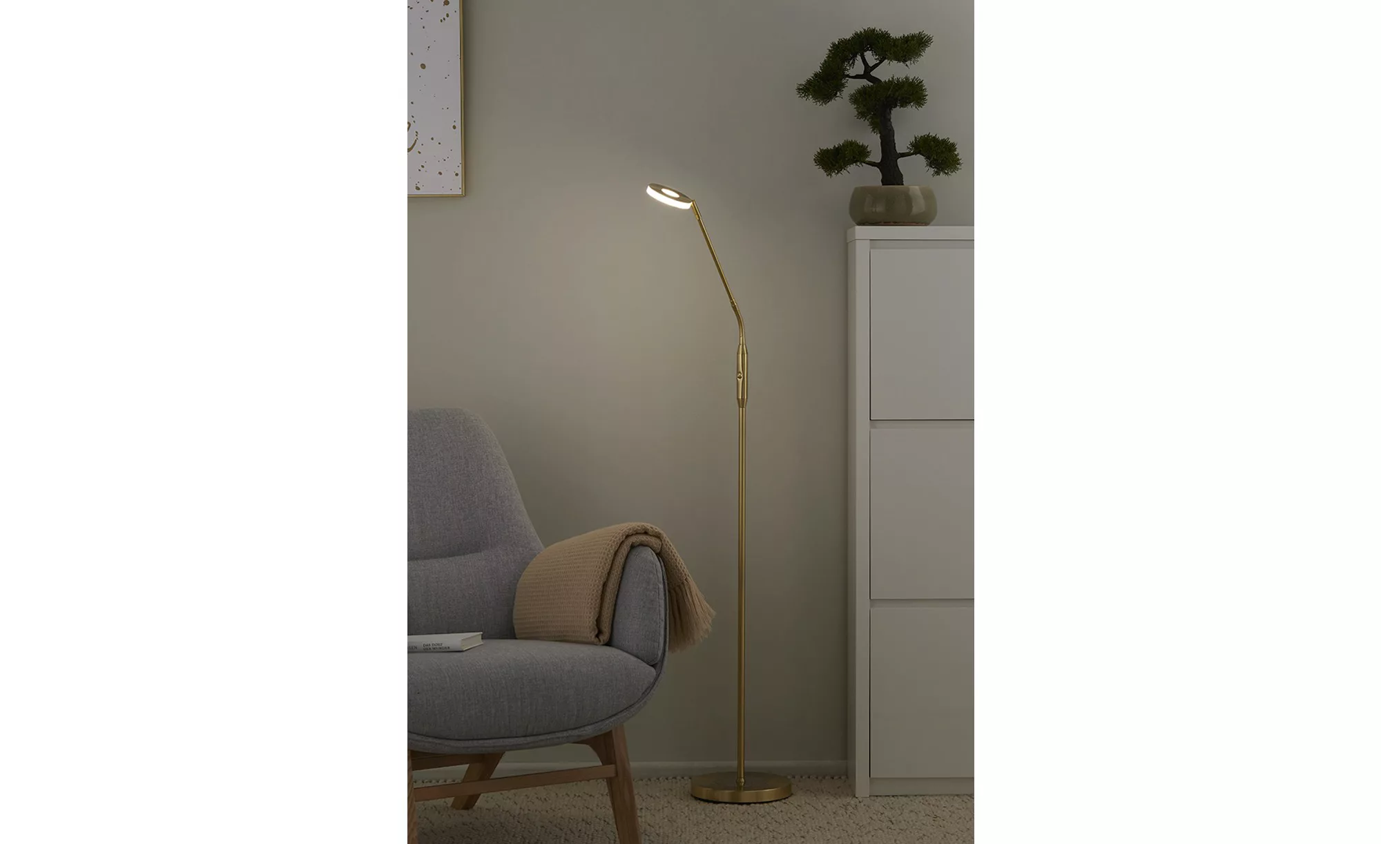 Fischer-Honsel LED-Leseleuchte  Messing-matt mit Dimmer   ¦ gold ¦ Maße (cm günstig online kaufen