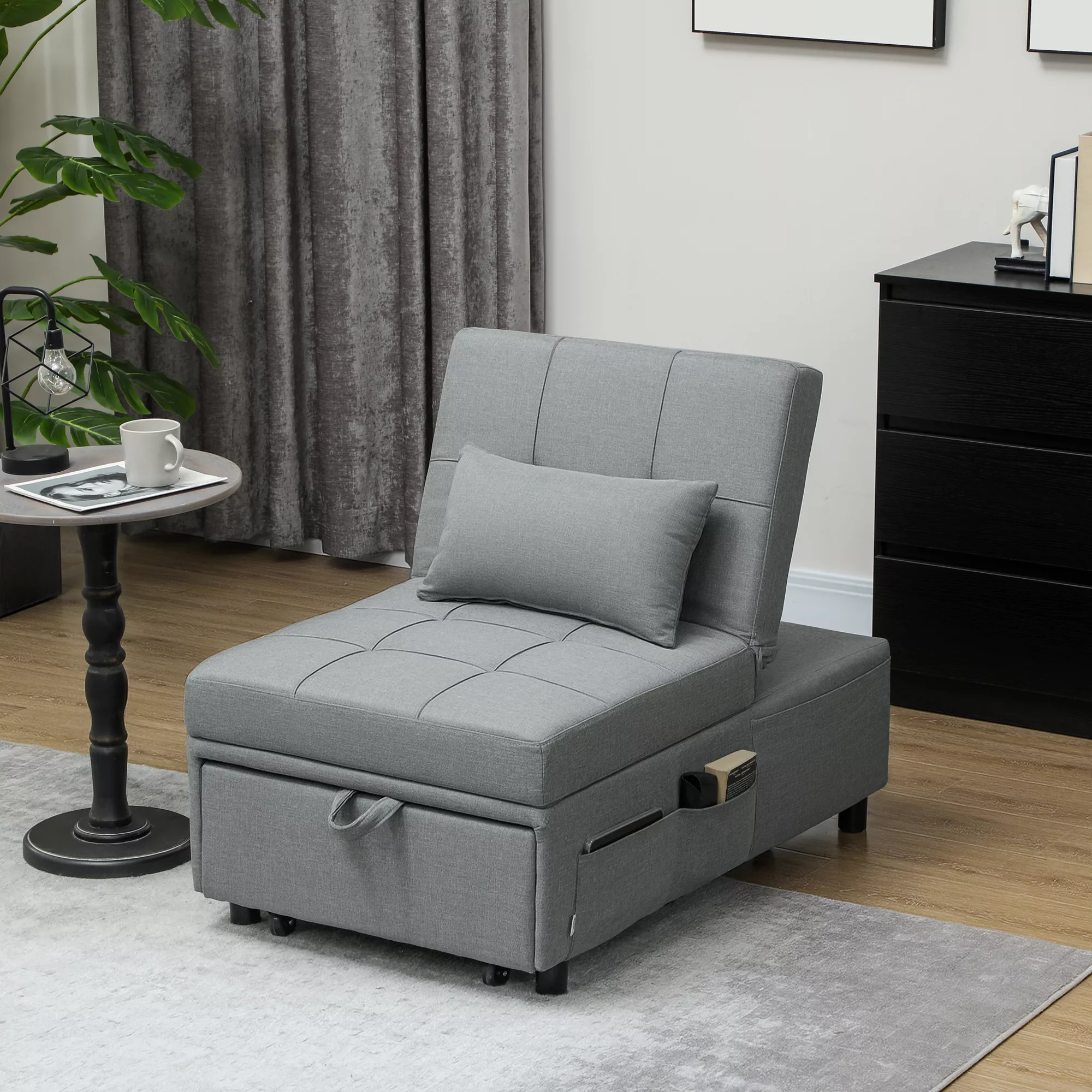 HOMCOM 3-in-1 Schlafsessel mit Bettfunktion, ausziehbares Schlafsofa, Schla günstig online kaufen