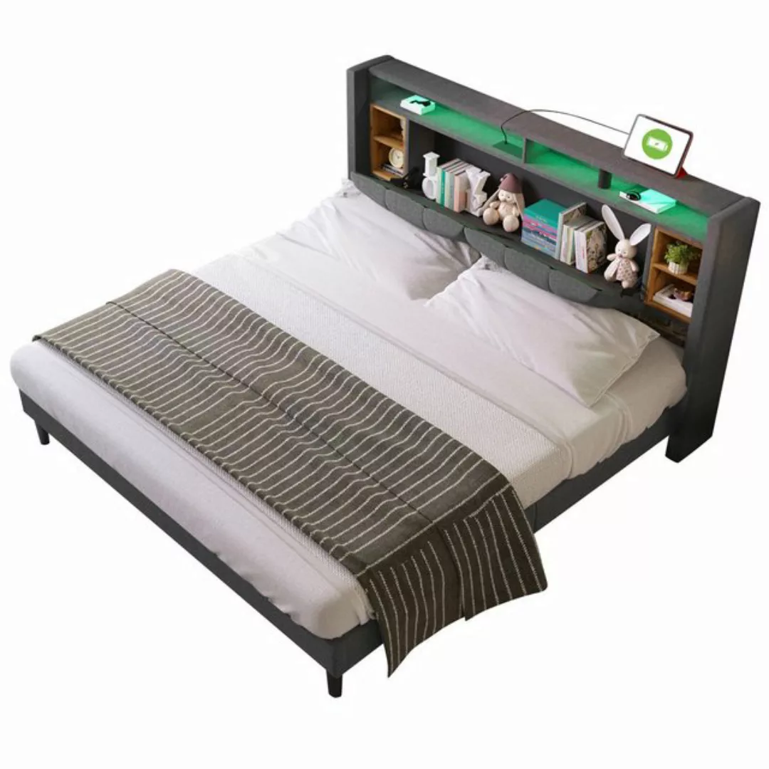 Ulife Polsterbett Doppelbett mit LED-Beleuchtung (Packung, 1 Bett) günstig online kaufen