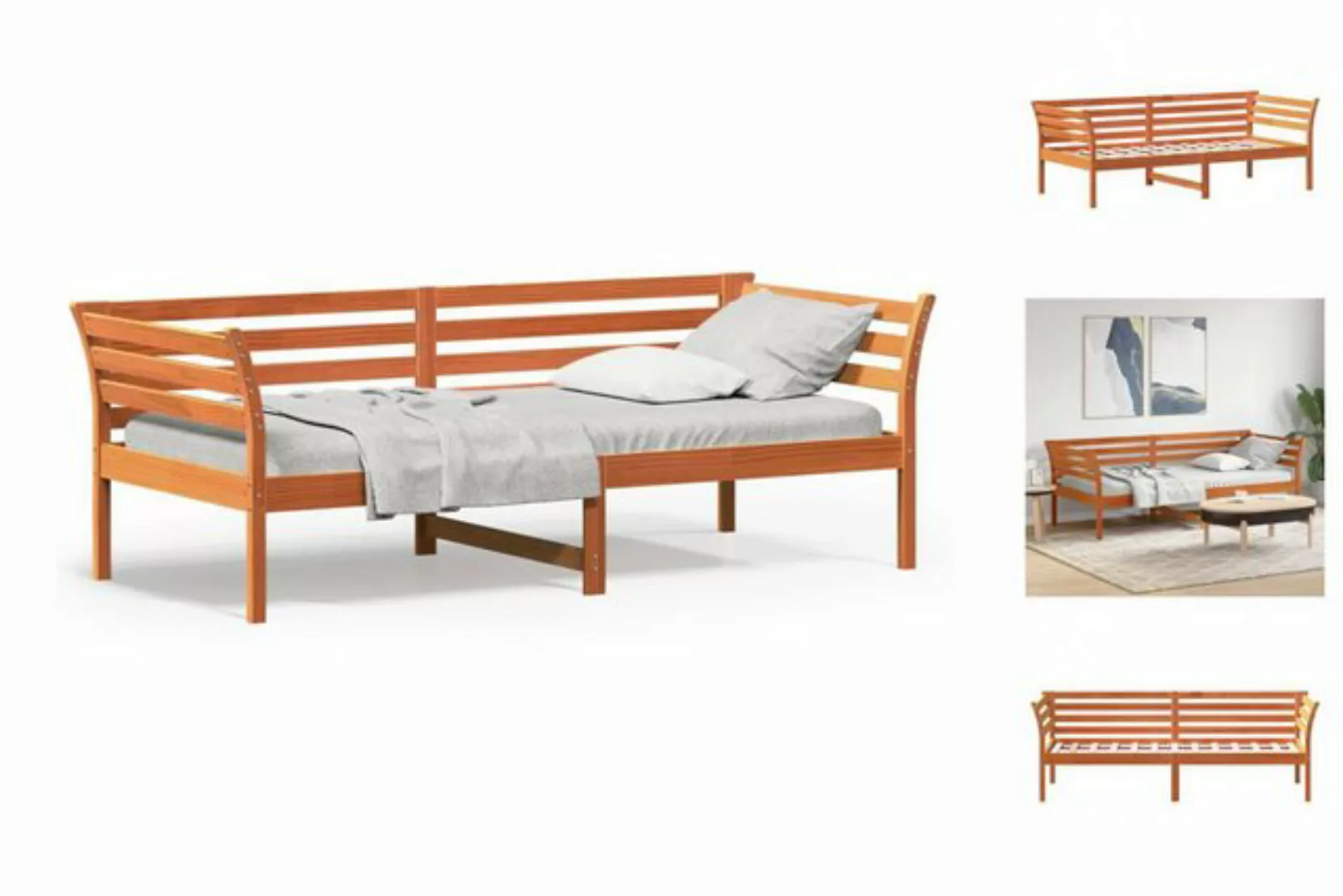 vidaXL Gästebett vidaXL Gästebett Tagesbett Wachsbraun 90x200 cm Massivholz günstig online kaufen