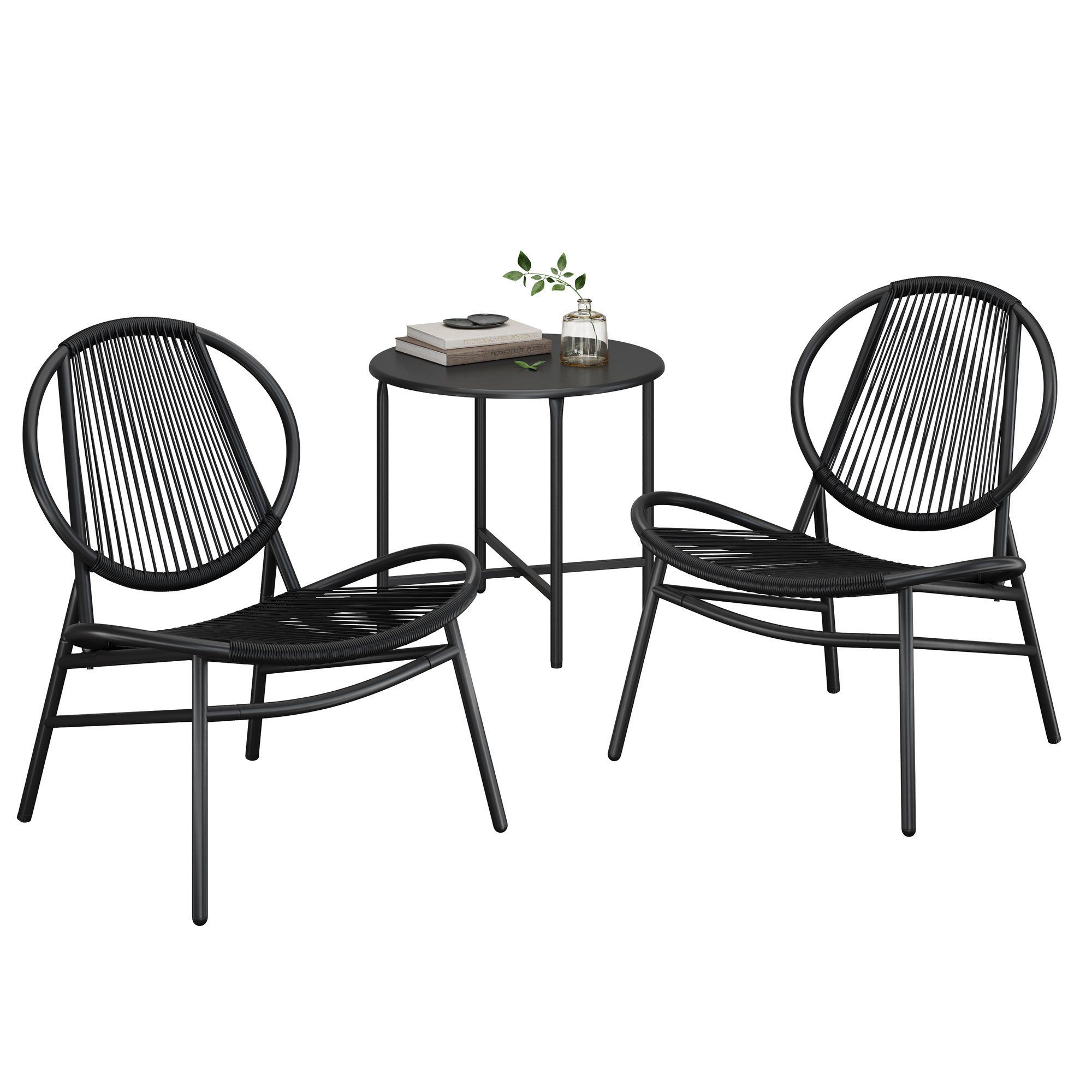 SONGMICS Gartenlounge-Set, (3-tlg., 2 Stühle, 1 günstig online kaufen