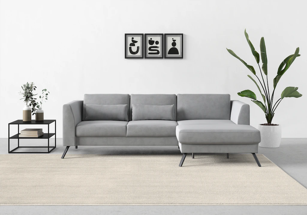 sit&more Ecksofa "Lindholm L-Form", mit Sitztiefenverstellung und Federkern günstig online kaufen