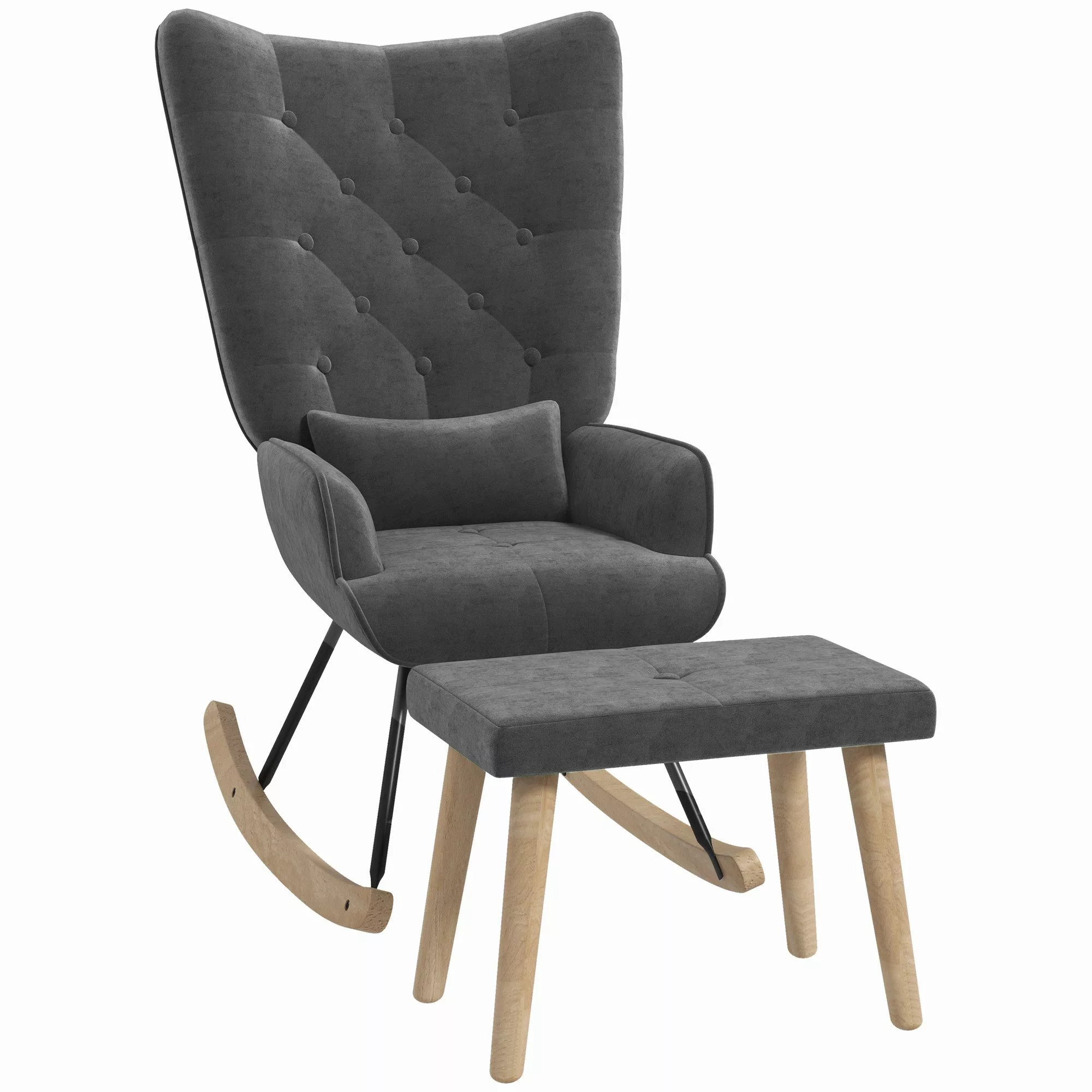 HOMCOM Relaxsessel Ohrensessel mit Hocker, Kissen, günstig online kaufen