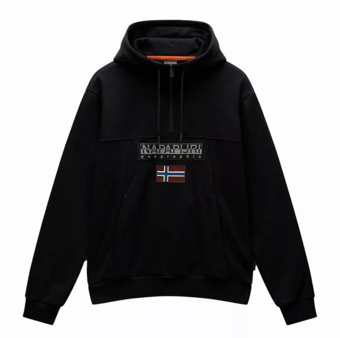 Napapijri Sweatshirt Herren-Kapuzenpullover in Schwarz - Bio-Baumwolle günstig online kaufen