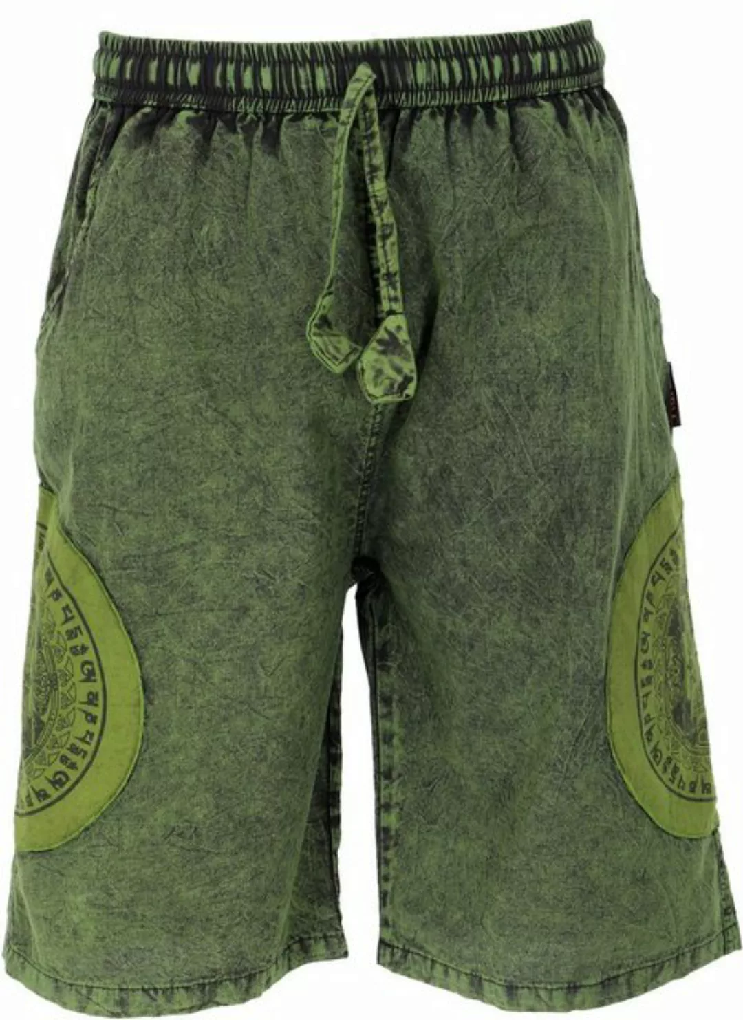 Guru-Shop Relaxhose Ethno Yogashorts, Stonwasch Patchwork Shorts.. Hippie, günstig online kaufen